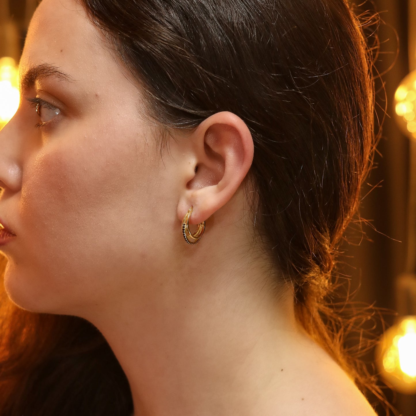 Valletta Triple Hoop Earrings