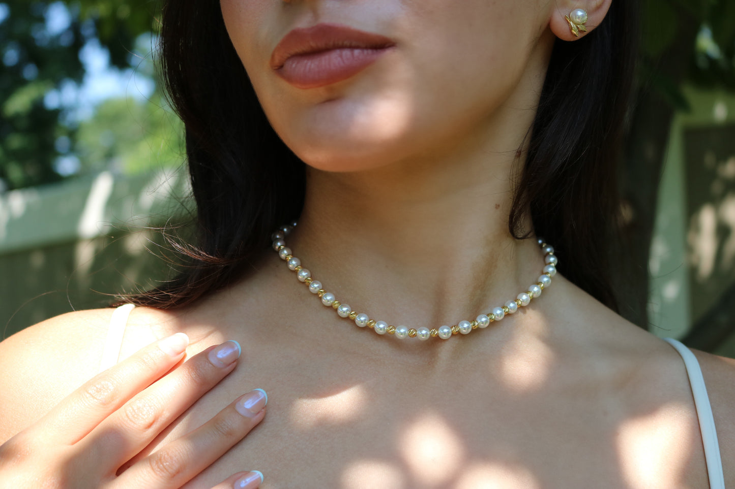 Venus Gold and Pearl Chocker Necklace